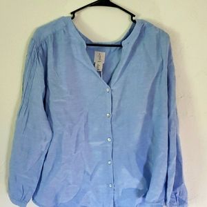 New Joie linen top, 3/4 sleeve with pearly buttons, beautiful!